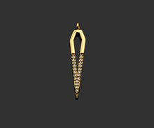 Load image into Gallery viewer, Gold Filled CZ Micro Pave Teardrop Shape Pendant, 14K Gold Filled Charm, Necklace Bracelet Charm Pendant,6x27mm,Sku#CP25