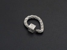 Load image into Gallery viewer, NEW Engraved Teardrop Shape Clasp, CZ Pave Clasp, Gold/Silve