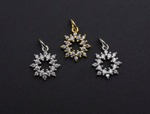 Load image into Gallery viewer, CZ Micro Pave open flower pendant charm, sku#L274