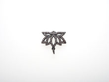 Load image into Gallery viewer, CZ Micro Pave lotus Flower Charm, Lotus Flower Cubic Zirconia Pendant,Gold/Silver/Black, Yoga Charm Findings, 15x19mm,SKU#F481