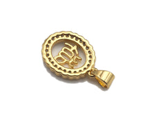Load image into Gallery viewer, Dual Color CZ Micro Pave Oval Charms, 13x18mm, Sku#F1279C