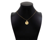 Load image into Gallery viewer, CZ Micro Pave Embossed Blossom Thorn Coin Shape Pendant, 18K Gold Medallion Charm, Necklace Bracelet Charm Pendant,18mm,Sku#FH166