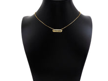 Load image into Gallery viewer, 18k Dainty Gold F*CK On Oval Bar Connector/Pendant, Bracelet Necklace Oval Connector,7x23mm,Sku#L464