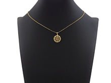 Load image into Gallery viewer, Dainty Gold Hollowed-out Rhombus Round Charms, Dainty Charms, Gold  Pendant, Round Necklace Charms, 17x19mm, Sku#F1302