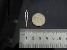 Load image into Gallery viewer, Gold Filled CZ Micro Pave Teardrop Shape Pendant, 14K Gold Filled Charm, Necklace Bracelet Charm Pendant,6x27mm,Sku#CP25