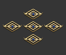 Load image into Gallery viewer, Gold Filled Cobalt CZ Micro Pave Evil Eye Rhombus Shape Pendant,14K Gold Filled Evil Eye Charm, Necklace Bracelet Pendant,11x19mm,Sku#CP26