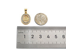 Load image into Gallery viewer, Dual Color CZ Micro Pave Oval Charms, 13x18mm, Sku#F1279C