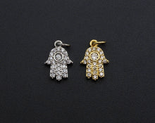 Load image into Gallery viewer, CZ Micro Pave Hamsa Hand charm,sku#L275