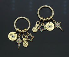 Load image into Gallery viewer, Pave North Star Evil Eye Pineapple Cubic Zirconia, F1197