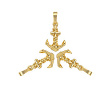 Load image into Gallery viewer, Boat Anchor Shape Pendant/Charm, 18K Gold Charm, Necklace Bracelet Charm Pendant,11x17mm,Sku#FH167
