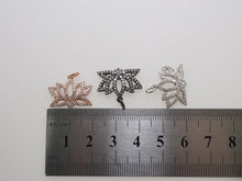 Load image into Gallery viewer, CZ Micro Pave lotus Flower Charm, Lotus Flower Cubic Zirconia Pendant,Gold/Silver/Black, Yoga Charm Findings, 15x19mm,SKU#F481