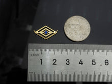 Load image into Gallery viewer, Gold Filled Cobalt CZ Micro Pave Evil Eye Rhombus Shape Pendant,14K Gold Filled Evil Eye Charm, Necklace Bracelet Pendant,11x19mm,Sku#CP26