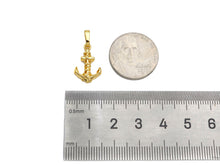 Load image into Gallery viewer, Boat Anchor Shape Pendant/Charm, 18K Gold Charm, Necklace Bracelet Charm Pendant,11x17mm,Sku#FH167