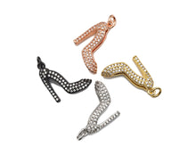 Load image into Gallery viewer, CZ Micro Pave High-heel Shoes Shape Charm/Pendant,  18x17x6mm, sku#F1265C