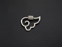 Load image into Gallery viewer, Clear CZ Micro pave Wing Clasp, CZ Pave Cloud Clasp, Gold/Silver/Rose Gold/Gunmetal Carabiner Clasp, 19x25mm, sku#H272