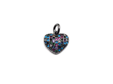 Load image into Gallery viewer, Clorful CZ Micro Pave Mini Heart Pendant, Heart Shaped Pave Pendant, Gold/Rose Gold/Silver/Gunmetal plated, 10mm, Sku#FH40