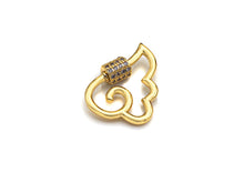 Load image into Gallery viewer, Clear CZ Micro pave Wing Clasp, CZ Pave Cloud Clasp, Gold/Silver/Rose Gold/Gunmetal Carabiner Clasp, 19x25mm, sku#H272