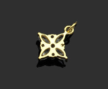 Load image into Gallery viewer, Gold Filled Big Clear CZ Micro Pave Flower Shape Pendant, 14K Gold Filled Charm, Necklace Bracelet Charm Pendant,12x15mm,Sku#CP27