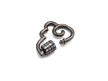 Load image into Gallery viewer, Clear CZ Micro pave Wing Clasp, CZ Pave Cloud Clasp, Gold/Silver/Rose Gold/Gunmetal Carabiner Clasp, 19x25mm, sku#H272
