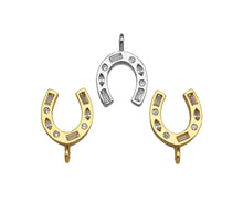 Load image into Gallery viewer, CZ Micro Pave Wishbone Shape Pendant, Cubic Zirconia Horseshoe Shape Charm, sku#L367