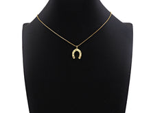 Load image into Gallery viewer, CZ Micro Pave Wishbone Shape Pendant, Cubic Zirconia Horseshoe Shape Charm, sku#L367