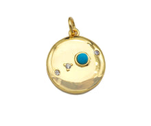 Load image into Gallery viewer, Red Turquoise Stone Coin Pendant/Charm, Sku#L408
