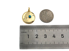 Load image into Gallery viewer, Red Turquoise Stone Coin Pendant/Charm, Sku#L408