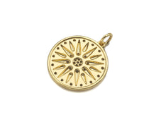 Load image into Gallery viewer, CZ Micro Pave Cupid's Arrow On Round Coin Shape Pendant,  Sku#F1369