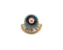 Load image into Gallery viewer, CZ Pave Enamel Evil Eye Pendant/Charm, Black/Blue/Red Evil eye,SKU#Z737C