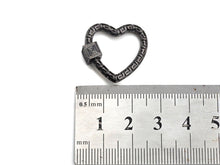 Load image into Gallery viewer, NEW Engraved Heart Shape Clasp, Heart Clasp, Gold/Silver/Rose Gold/Gunmetal Carabiner Clasp, 23mm, sku#H208