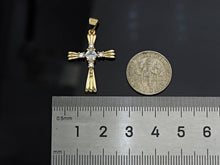 Load image into Gallery viewer, CZ Micro Pave Cross Shape Charm/Pendant, Gold Cross Shape Charm, Pave Cross Pendant,19x26mm, Sku#F1211