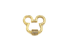 Load image into Gallery viewer, Clear CZ Micro pave Mickey Mouse Head Clasp, CZ Pave Lock, Carabiner Clasp, Chain Connector, 24x22mm,mm, sku#H273