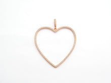 Load image into Gallery viewer, CZ Micro Pave Large Hollow out Open Heart Pendant, Cubic Zirconia Pave Pendant, Fashion Jewelry Findings, 43x43mm, sku#F543