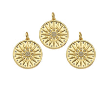 Load image into Gallery viewer, CZ Micro Pave Cupid's Arrow On Round Coin Shape Pendant,  Sku#F1369