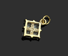 Load image into Gallery viewer, Gold Filled Big Clear CZ Micro Pave Flower Shape Pendant,14K Gold Filled Charm, Necklace Bracelet Charm Pendant,13x16mm,Sku#CP28