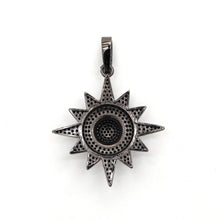 Load image into Gallery viewer, Black CZ Pave On Black Micro Pave Star Charm Beads, Cubic Zirconia Paved Star Charm,32x36mm, sku#F541