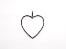 Load image into Gallery viewer, CZ Micro Pave Large Hollow out Open Heart Pendant, Cubic Zirconia Pave Pendant, Fashion Jewelry Findings, 43x43mm, sku#F543