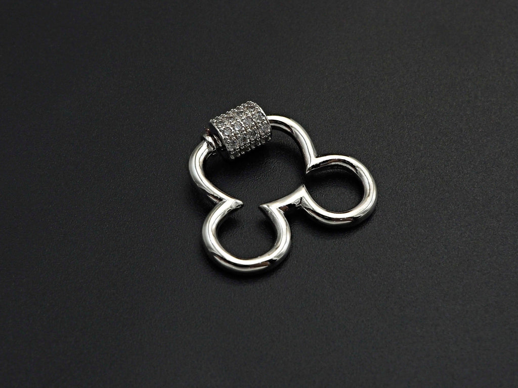 Clear CZ Micro pave Mickey Mouse Head Clasp, CZ Pave Lock, Carabiner Clasp, Chain Connector, 24x22mm,mm, sku#H273