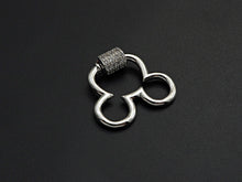 Load image into Gallery viewer, Clear CZ Micro pave Mickey Mouse Head Clasp, CZ Pave Lock, Carabiner Clasp, Chain Connector, 24x22mm,mm, sku#H273