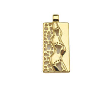 Load image into Gallery viewer, Hollow Out Foot On Rectangle Shape Pendant, 18K Gold Charm, Necklace Bracelet Charm Pendant,16x37mm,Sku#FH169