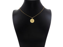 Load image into Gallery viewer, CZ Micro Pave Cupid's Arrow On Round Coin Shape Pendant,  Sku#F1369