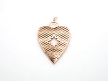 Load image into Gallery viewer, CZ Micro Pave Heart Pendant/Focal with Hollow out Star, Cubic Zirconia Large Heart Pendant Charm,48x33mm,sku#F519
