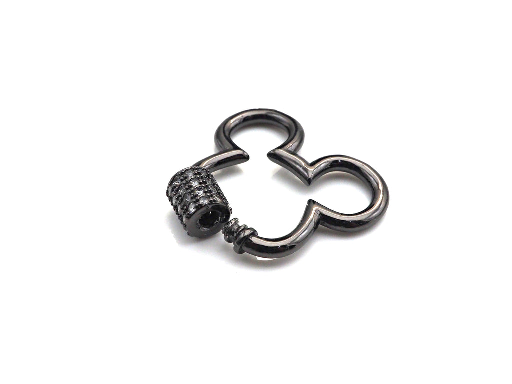 Clear CZ Micro pave Mickey Mouse Head Clasp, CZ Pave Lock, Carabiner Clasp, Chain Connector, 24x22mm,mm, sku#H273