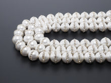 Load image into Gallery viewer, 6mm/8mm/10mm/12mm Round Pearl with rhinestone inlaid, White