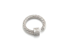 Load image into Gallery viewer, Engraved Round Ring Shape Clasp, CZ Pave Clasp, Gold/Silver/Rose Gold/Gunmetal Color Carabiner Clasp, 22.8mm, sku#H209
