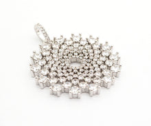 Load image into Gallery viewer, 40mm Large CZ Micro Pave Shiny Radial Flower Pendant/Charm, Cubic Zirconia Paved Charm, Filigree Necklace Bracelet Charm Pendant,sku#F506