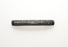 Load image into Gallery viewer, Clear CZ Pave  Half Full Pave Bar Tube Connector, CZ Pave Connector, Gold/Rose Gold/Black/Silver Spacer Tube, 5x40mm,sku#G399