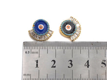 Load image into Gallery viewer, CZ Pave Enamel Evil Eye Pendant/Charm, Black/Blue/Red Evil eye,SKU#Z737C