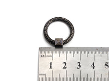 Load image into Gallery viewer, Engraved Round Ring Shape Clasp, CZ Pave Clasp, Gold/Silver/Rose Gold/Gunmetal Color Carabiner Clasp, 22.8mm, sku#H209