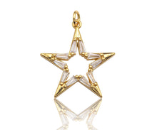 Load image into Gallery viewer, CZ Micro Pave Large Five Star Shape Pendant , 23x25mm,  SKU#F1186C